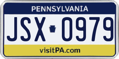 PA license plate JSX0979