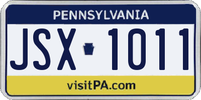 PA license plate JSX1011