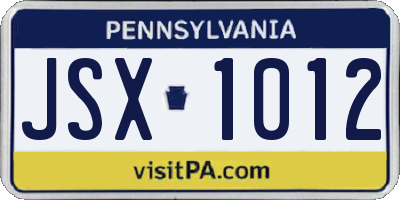 PA license plate JSX1012