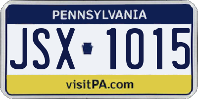PA license plate JSX1015