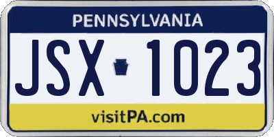 PA license plate JSX1023