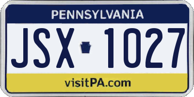 PA license plate JSX1027