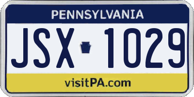 PA license plate JSX1029
