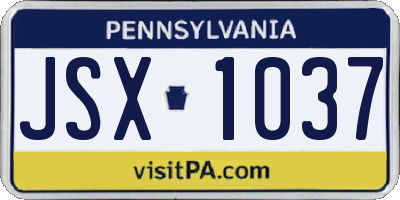 PA license plate JSX1037