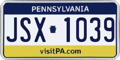 PA license plate JSX1039