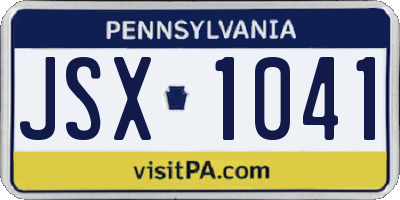 PA license plate JSX1041
