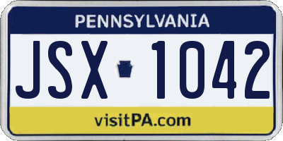 PA license plate JSX1042