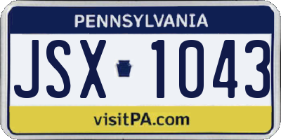 PA license plate JSX1043