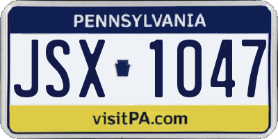 PA license plate JSX1047
