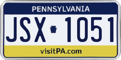PA license plate JSX1051