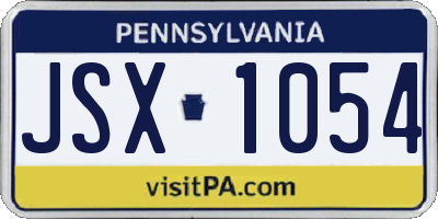 PA license plate JSX1054