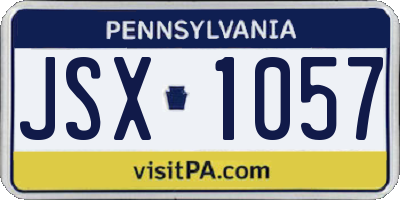 PA license plate JSX1057