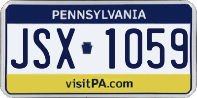 PA license plate JSX1059
