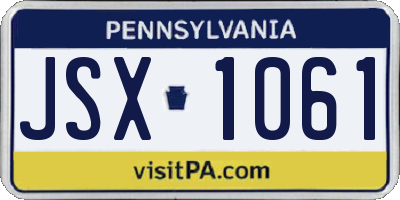 PA license plate JSX1061