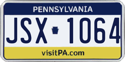 PA license plate JSX1064