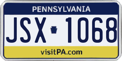 PA license plate JSX1068