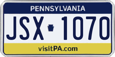 PA license plate JSX1070