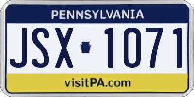 PA license plate JSX1071