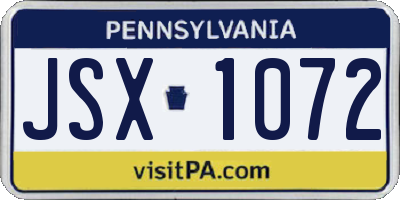 PA license plate JSX1072