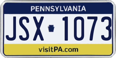 PA license plate JSX1073