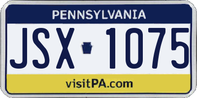 PA license plate JSX1075