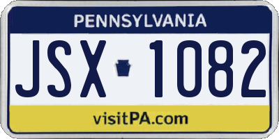 PA license plate JSX1082