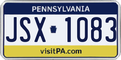 PA license plate JSX1083