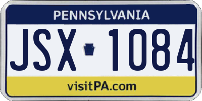 PA license plate JSX1084