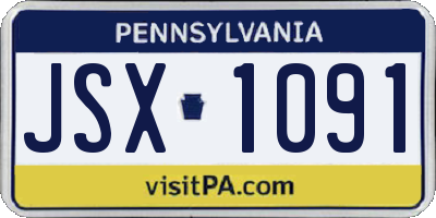 PA license plate JSX1091
