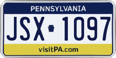PA license plate JSX1097