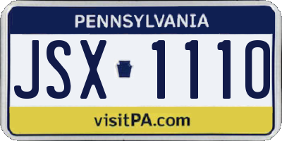 PA license plate JSX1110