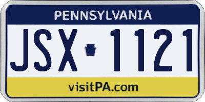 PA license plate JSX1121