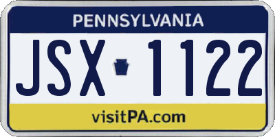 PA license plate JSX1122