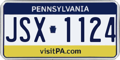 PA license plate JSX1124