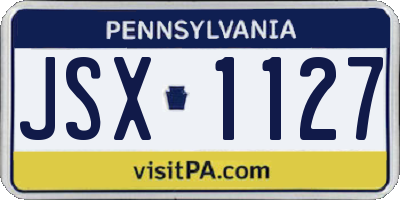 PA license plate JSX1127
