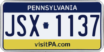 PA license plate JSX1137