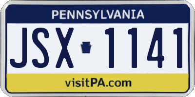 PA license plate JSX1141