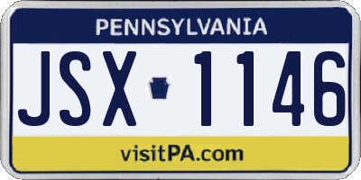 PA license plate JSX1146