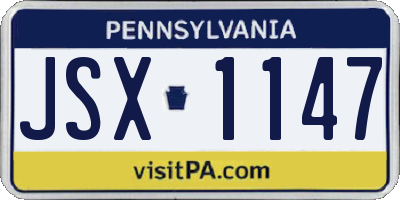 PA license plate JSX1147