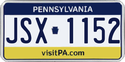 PA license plate JSX1152