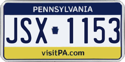 PA license plate JSX1153