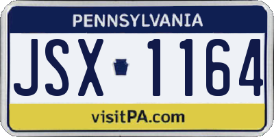 PA license plate JSX1164