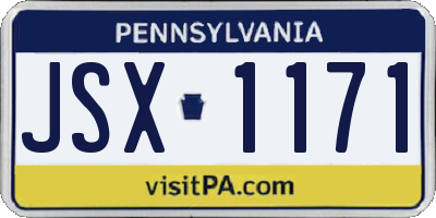 PA license plate JSX1171