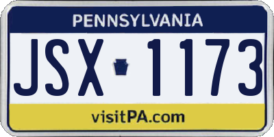 PA license plate JSX1173