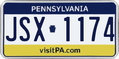 PA license plate JSX1174