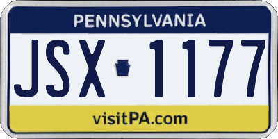 PA license plate JSX1177