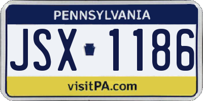 PA license plate JSX1186