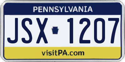 PA license plate JSX1207