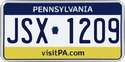 PA license plate JSX1209