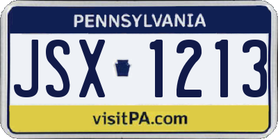 PA license plate JSX1213